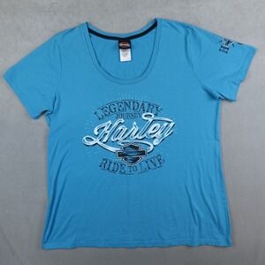 VTG Harley Davidson Jamaica Shirt Womens 1X American Legend Biker Motorcycle USA